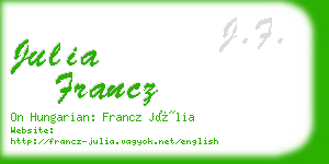 julia francz business card